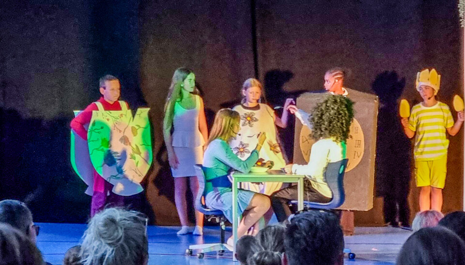 Fra den musikalske forestillingen i Lundehallen torsdag kveld.