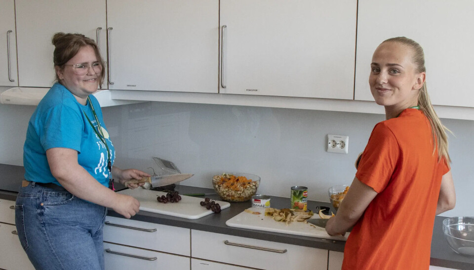 Stine Lie og Frederikke Wik håper de er med å bidra til god trivsel for beboerne.