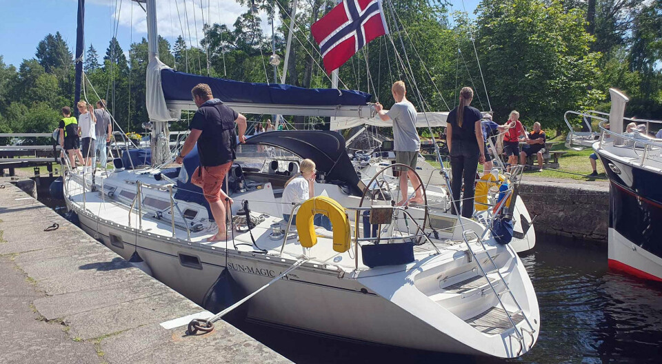 Lybsken fra Flekkerøy i slusekø.