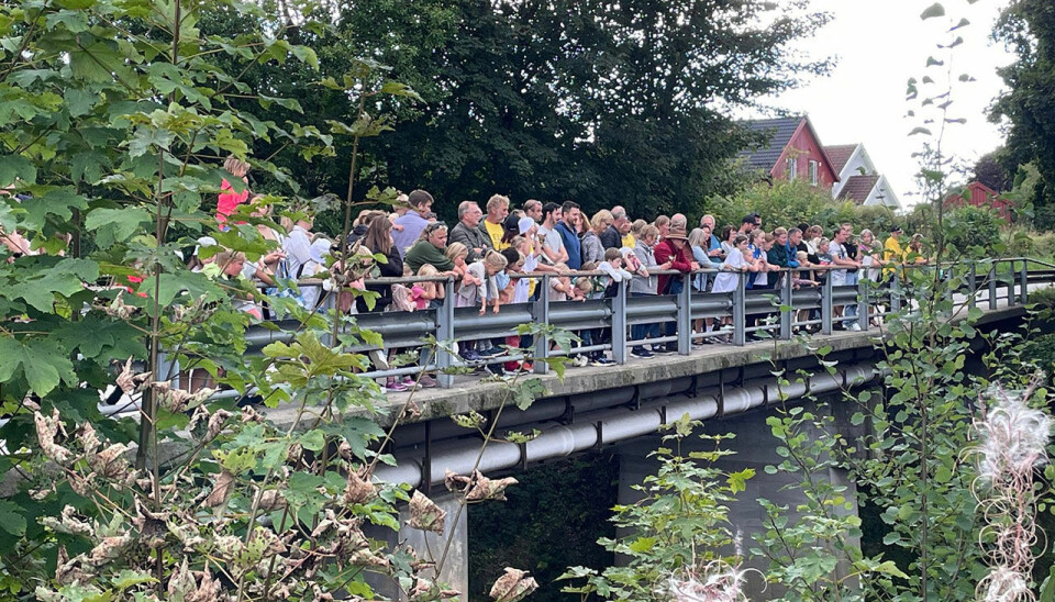 Spente festivaldeltakere venter på målgang i andeløpet. Spente festivaldeltakere venter på målgang i andeløpet.