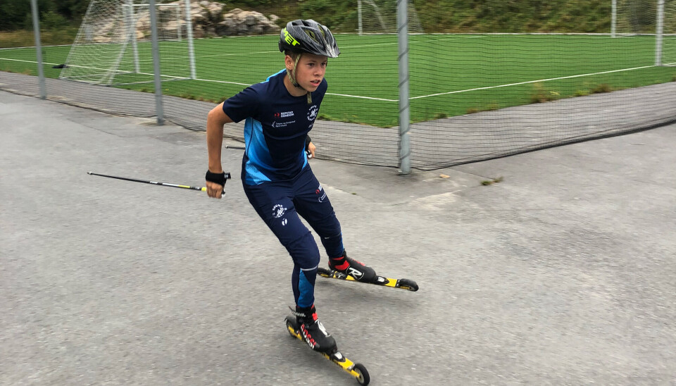 Johannes under trening i aktivitetsparken ved Kjellandsheia tirsdag. Johannes under trening i aktivitetsparken ved Kjellandsheia tirsdag.