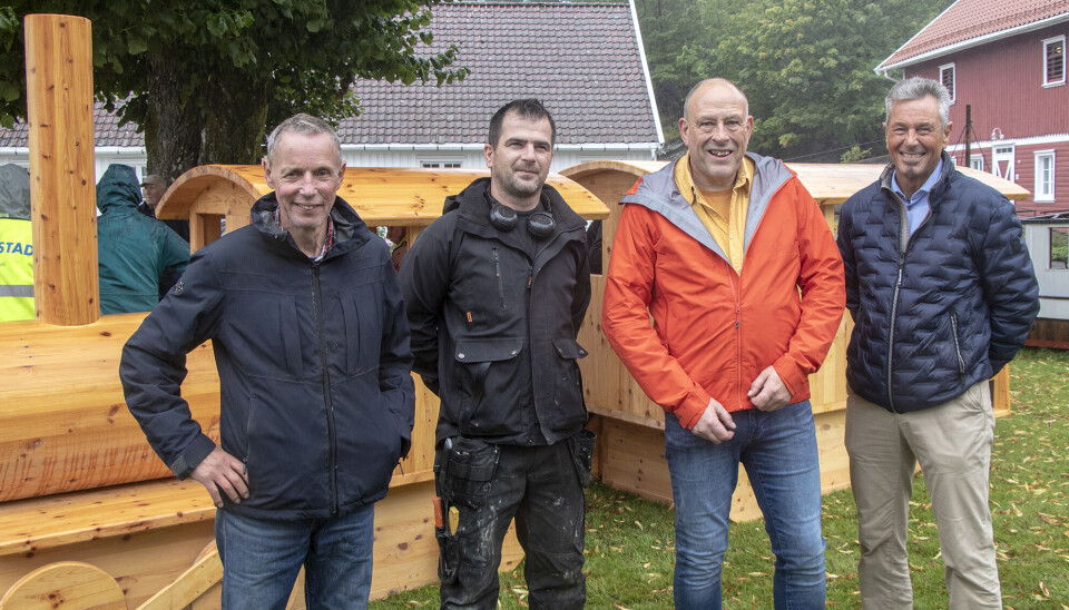 Inviterte til jubileum på Søgne gamle prestegård fredag. Jan Simon Nilsen, Robert Chichy, Johnny Haraldstad og Alf Stensli.