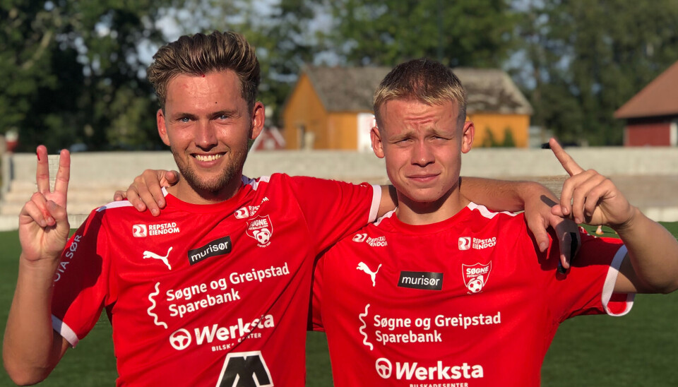 Målscorere Markus Aamodt (t.v.) og Jonas Seim. Målscorere Markus Aamodt (t.v.) og Jonas Seim.