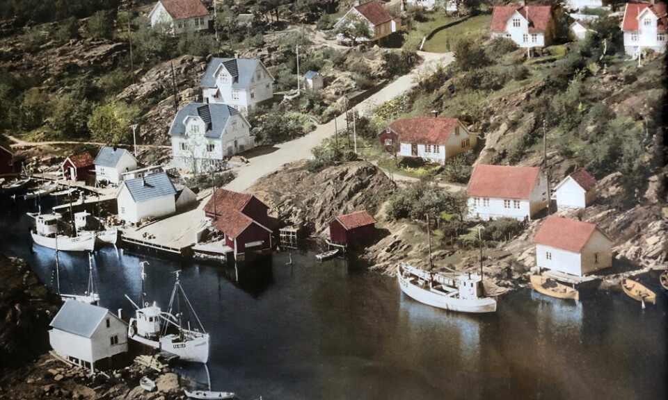 Bildet er fra Skibbusundet på Flekkerøy i 60-årene.