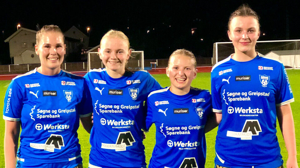 Målscorere fra venstre: Veronica Haddeland, Thea Engebu, Lilli O. Nibe-Svendsen og Josefine Støle.