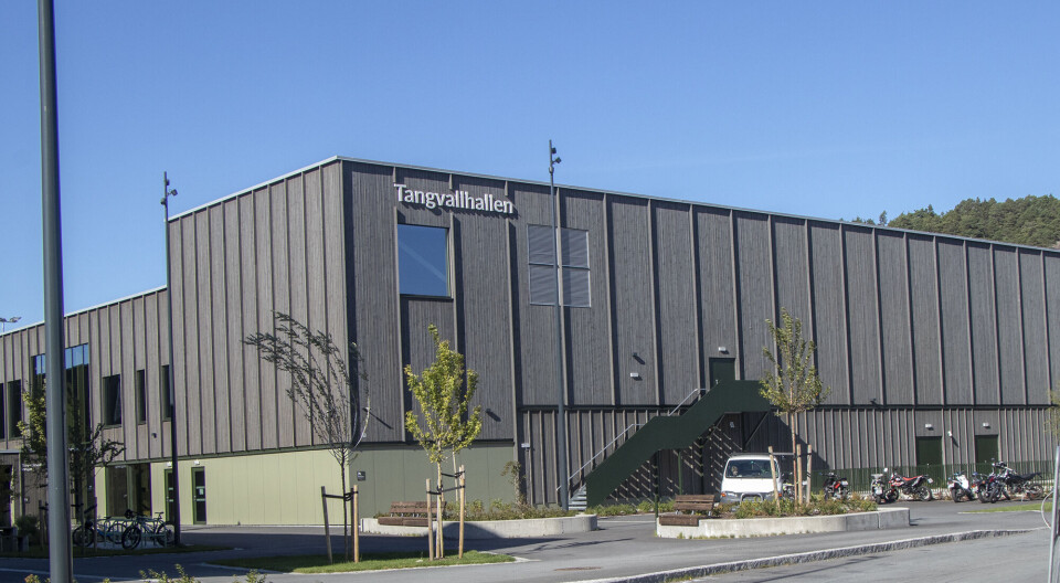 Tangvallhallen, en del av Søgne skole- og idrettssenter.