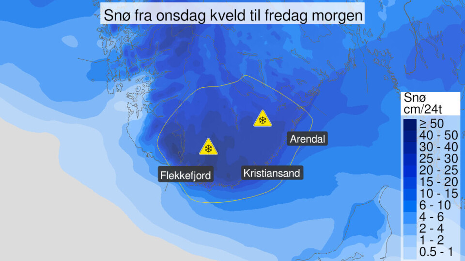 Har sendt ut farevarsel for mye snø