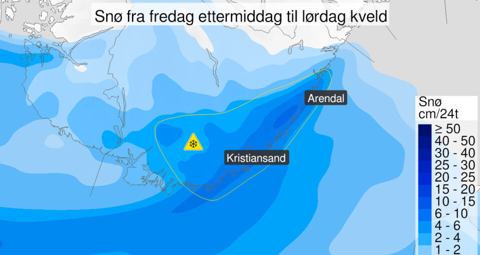 Varsler påfyll av snø