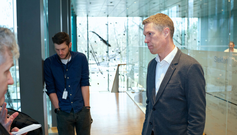 Alexander Hopland-Wøien og Christian Justnes etter at bruddet er et faktum. På mandag møter de motpart NHO Byggenæringen igjen. Denne gang hos riksmekleren.