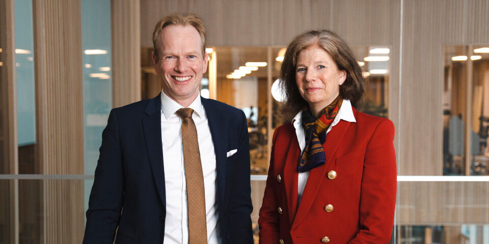 Konsernsjef i Gjensidige, Geir Holmgren og administrerende direktør i Gjensidigestiftelsen, Ingrid Riddervold Lorange.