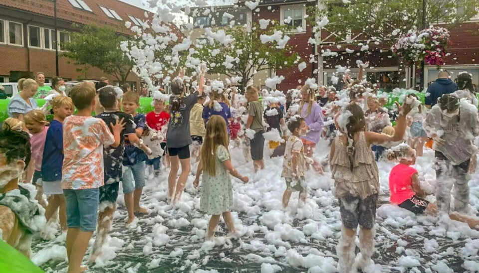 Tangvalldagen avsluttes med et som alltid, populært skumparty.