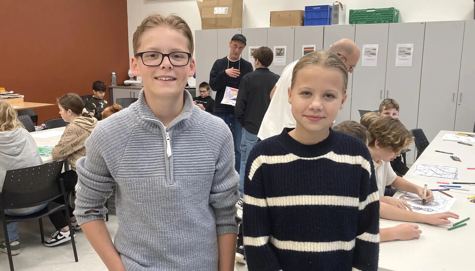 Elevene Ronja Dis Maximiliansdottir og Julian Tofteland ser frem til å bruke lyd i kunsten.