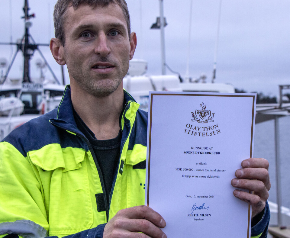 500.000 kroner gjør Olav Thon Stiftelsen til største bidragsyter når Søgne dykkerklubb har anskaffet ny båt.