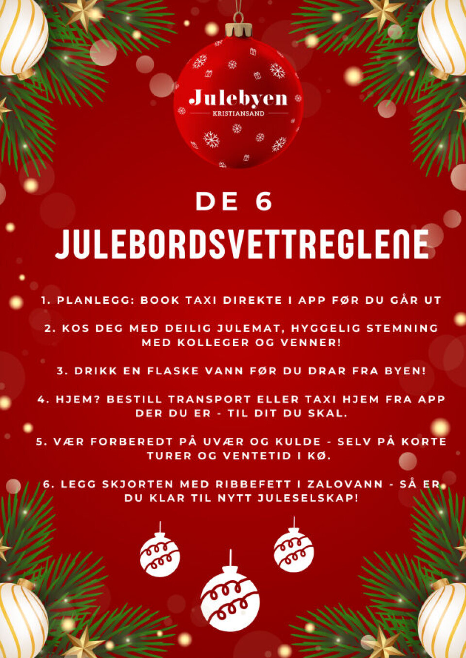 – Vil bidra til en tryggere julebordsesong