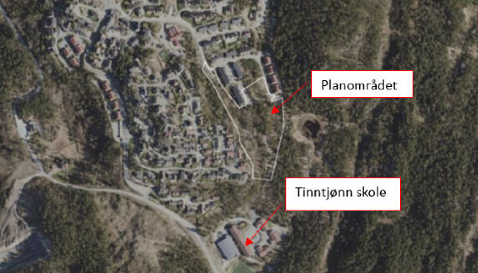 Flyfoto over planområdet