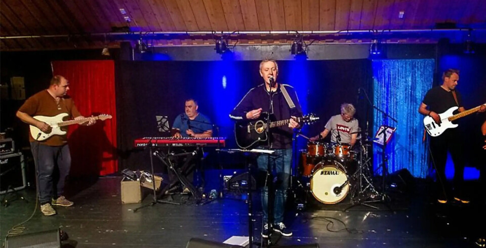 Søgne-bandet Rastløs fra en tidligere opptreden i kultursalen på Søgne gamle prestegård.