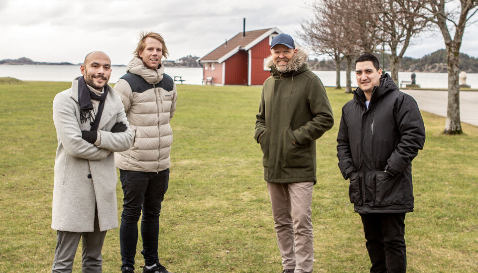 Fra venstre: Ronny Myrene fra Bydelsrådet, Steffen Fardal fra Høllen Brygge Eiendom AS, festivalsjef Jarle Ring og festivalens ansvarlig for Kristiansandsregionen, Sebastian Medina håper å etablere en årlig og gratis familiefestival i Høllen.