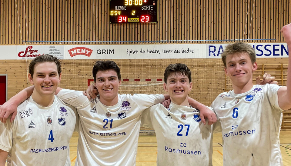 Søgne-guttene (f.v.)Mads L. Engenes, Fredrik K. Bergmann, Adrian E. Kristensen og Mathias S. Hageland.