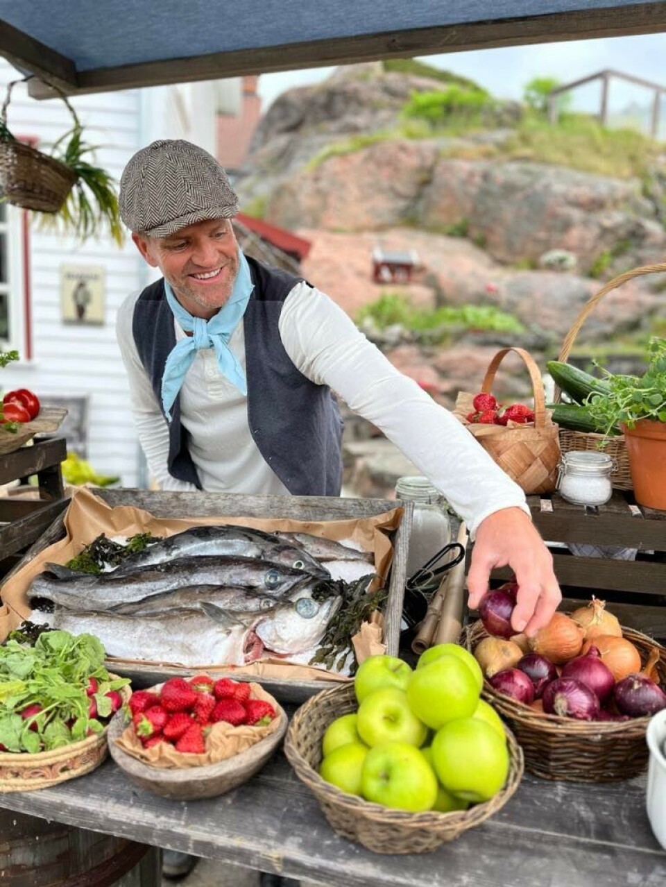 Steffen Galdal som fiskehandler