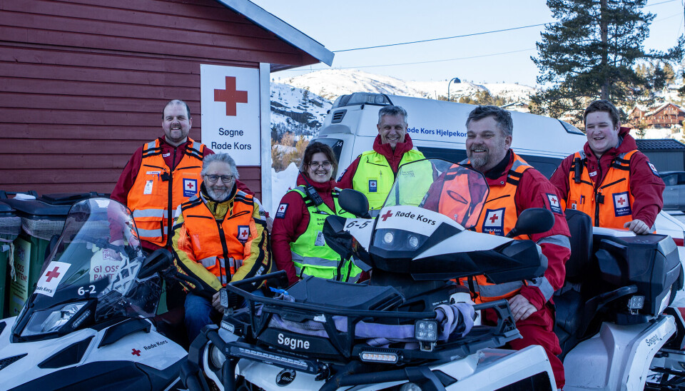 Vaktlaget i starten av vinterferien, fra venstre: Christoffer Eidstø, Pål Andersen, Arja Taraldsen, Tom Erik Dønnestad, Tor Magne Thorsen og Kim-Morten Molland