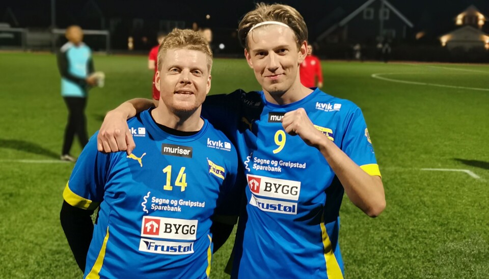 Greipstads målscorere Preben Flak (t.v) og Jonas Bjørnhom