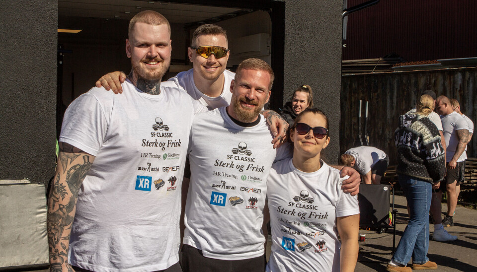 Fra venstre: Jan Martin Haaversen, Christian Alvær, Hans Jørgen Rulffs og Gina Borø trener ofte sammen i treningsstudioet i Linnegrøvan.