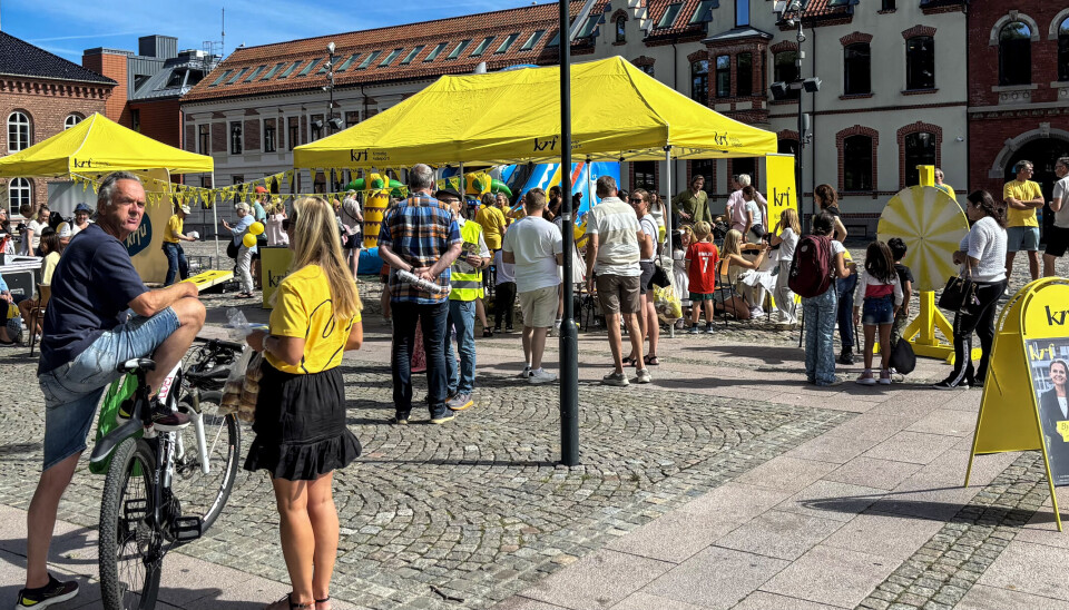 Nylig arrangerte KrF familiedag på Øvre torv i Kristiansand