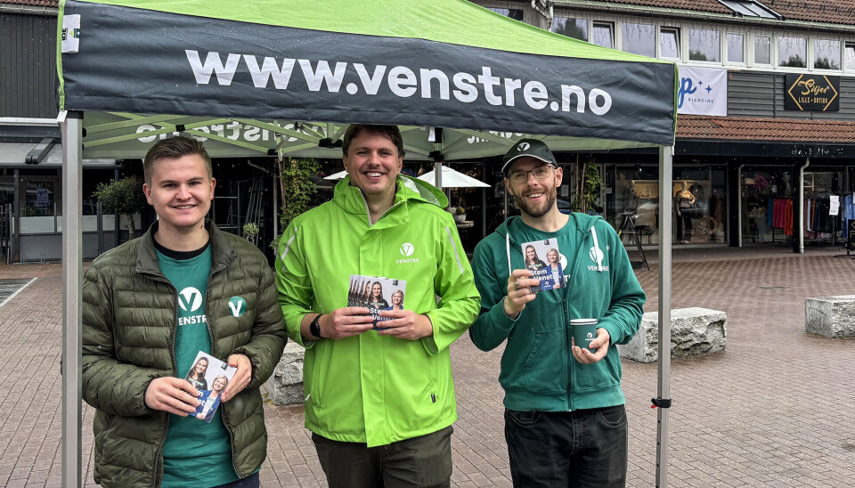 Fra venstre hos Venstre, Martin Haugland fra Søgne, Jacob Handegard fra Lund og Robert Eidså fra Greipstad
